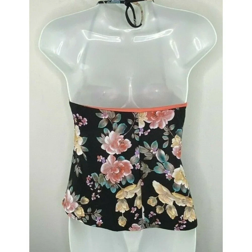 BECCA Women's $78 Floral Print Tankini Swim Top Size S - Picture 4 of 7